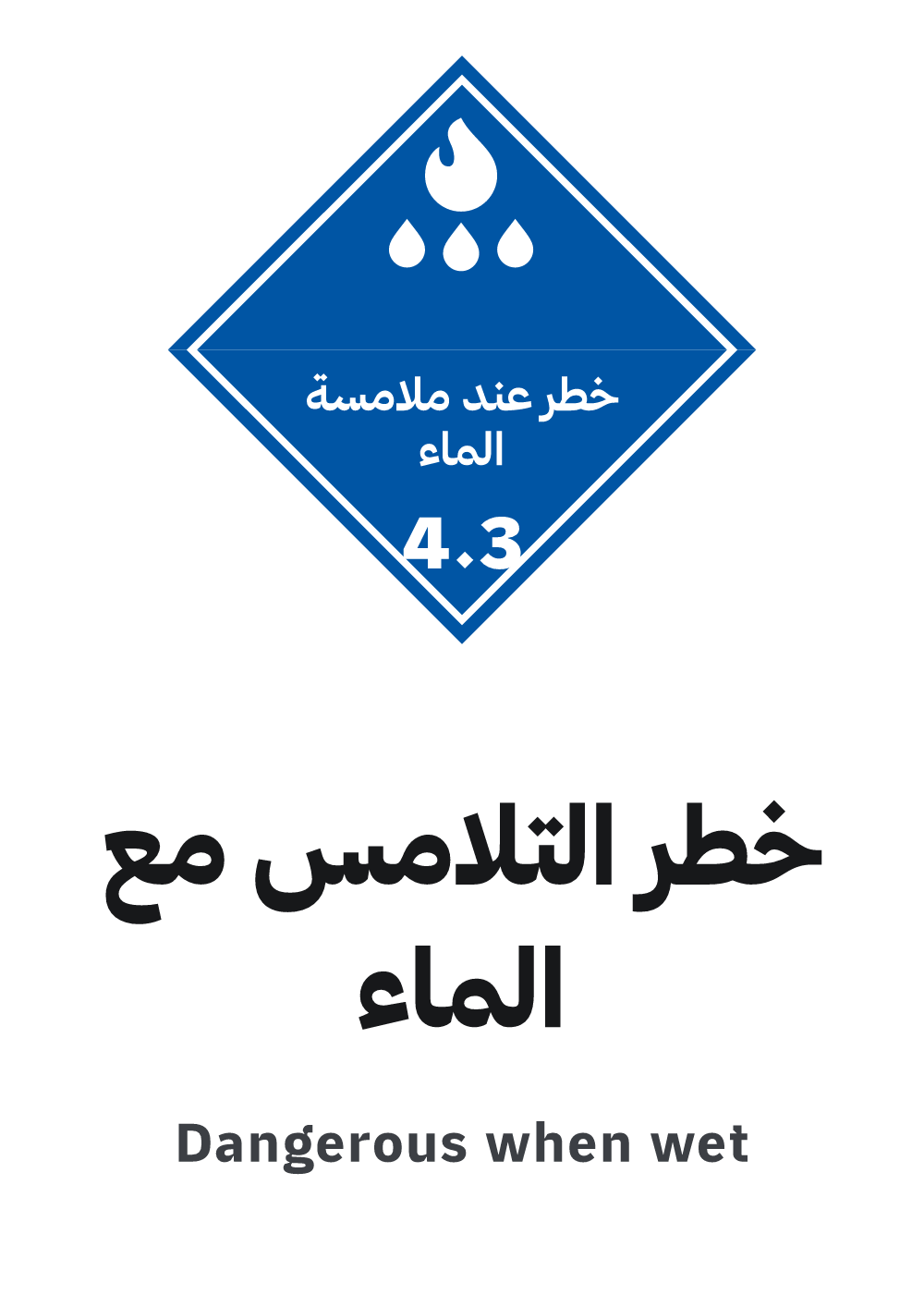 dangerous when wet placard — A4 preview, ready to download as PDF or PNG