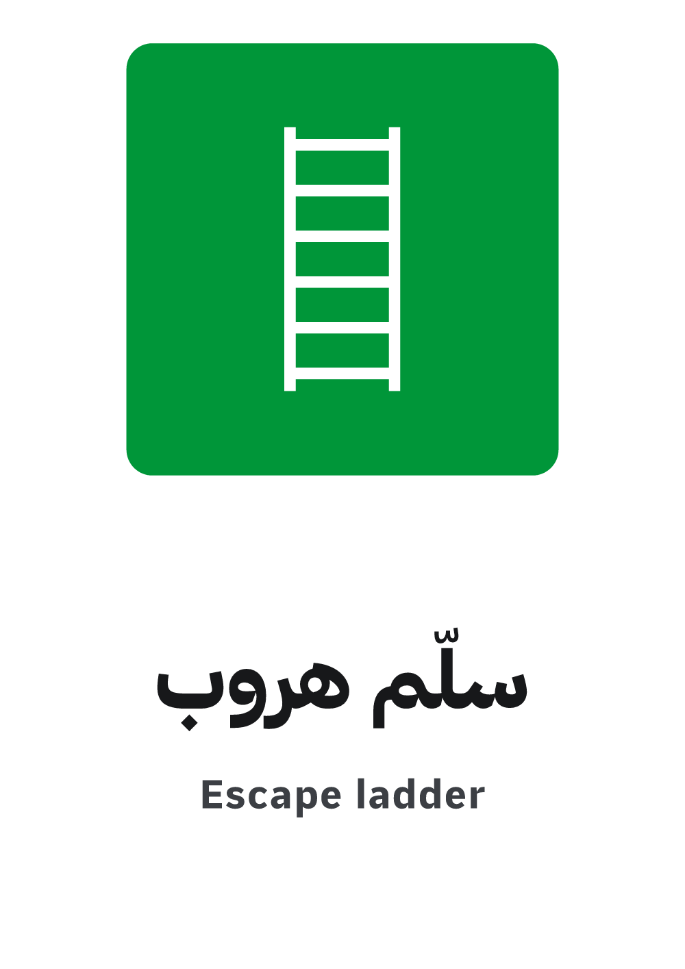 escape ladder sign, A4 preview, ready to download as PDF or PNG