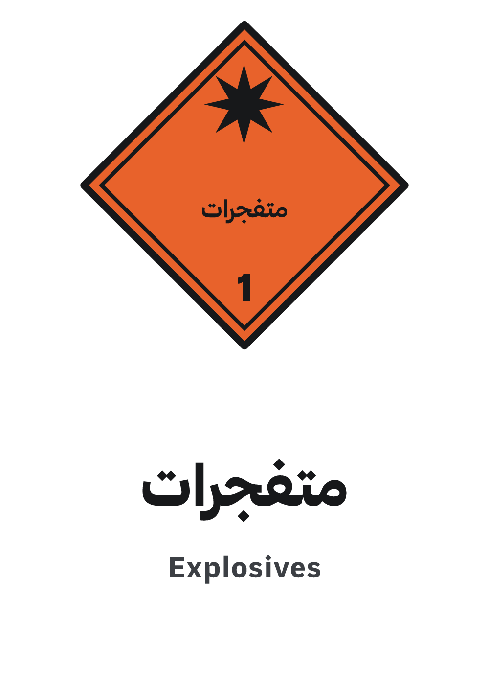 explosives placard — A4 preview, ready to download as PDF or PNG