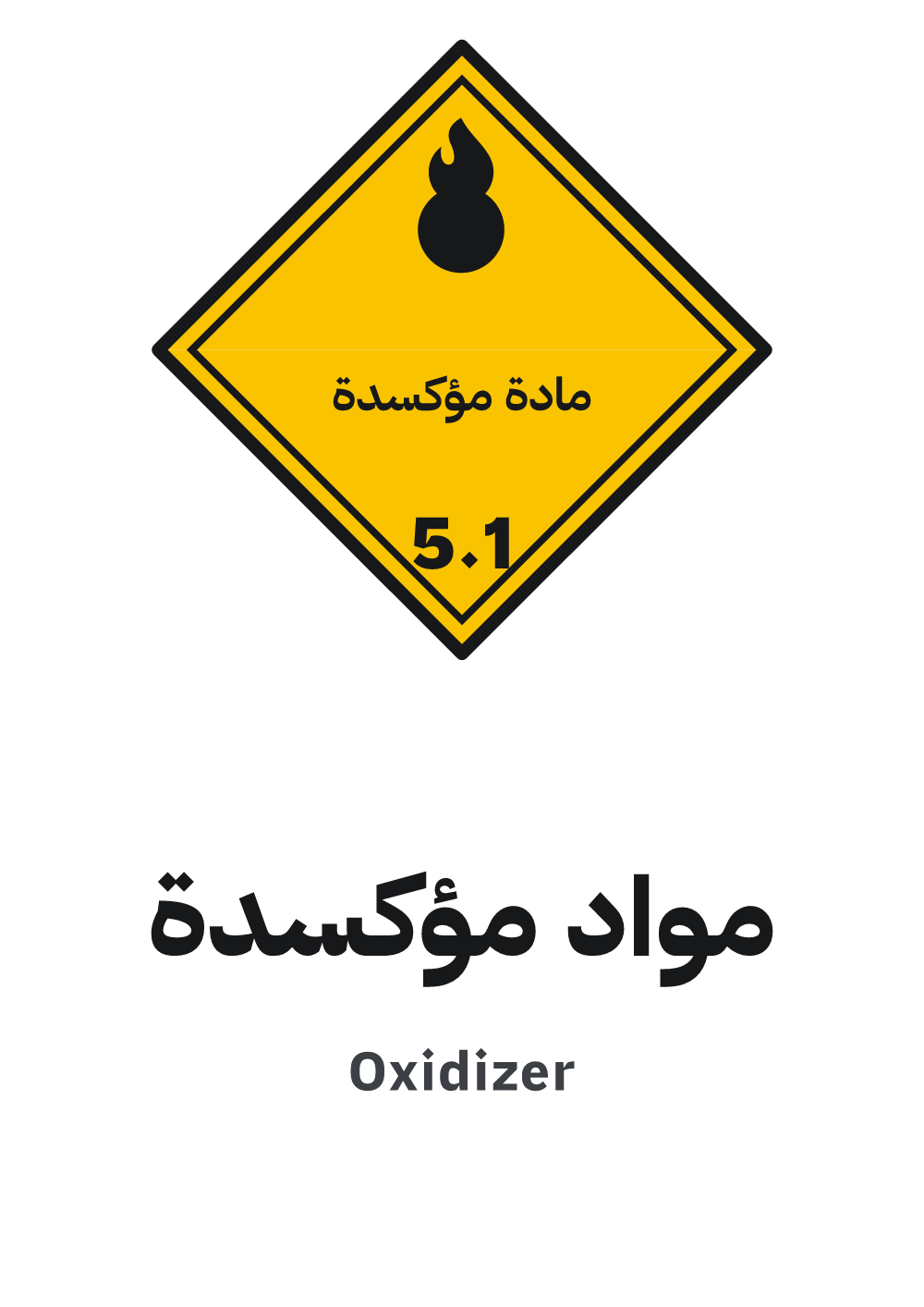 oxidizing substance sign — A4 preview, ready to download as PDF or PNG